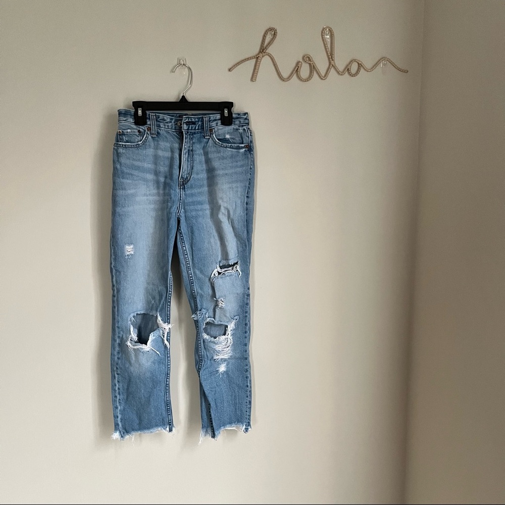 Abercrombie Girlfriend Ripped Jeans